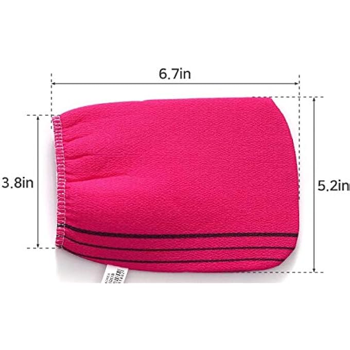 Bastex Korean Exfoliating Cloth Towels Washcloth Bath Scrup Mitt Italy Towel - 3pcs (Red,Green,Yellow) in 1 Package - Image 3